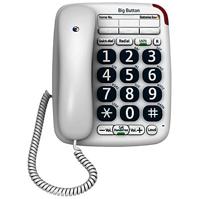 BT Big Button 200 Corded Telephone, White BT Big Button 200 Corded Telephone, White